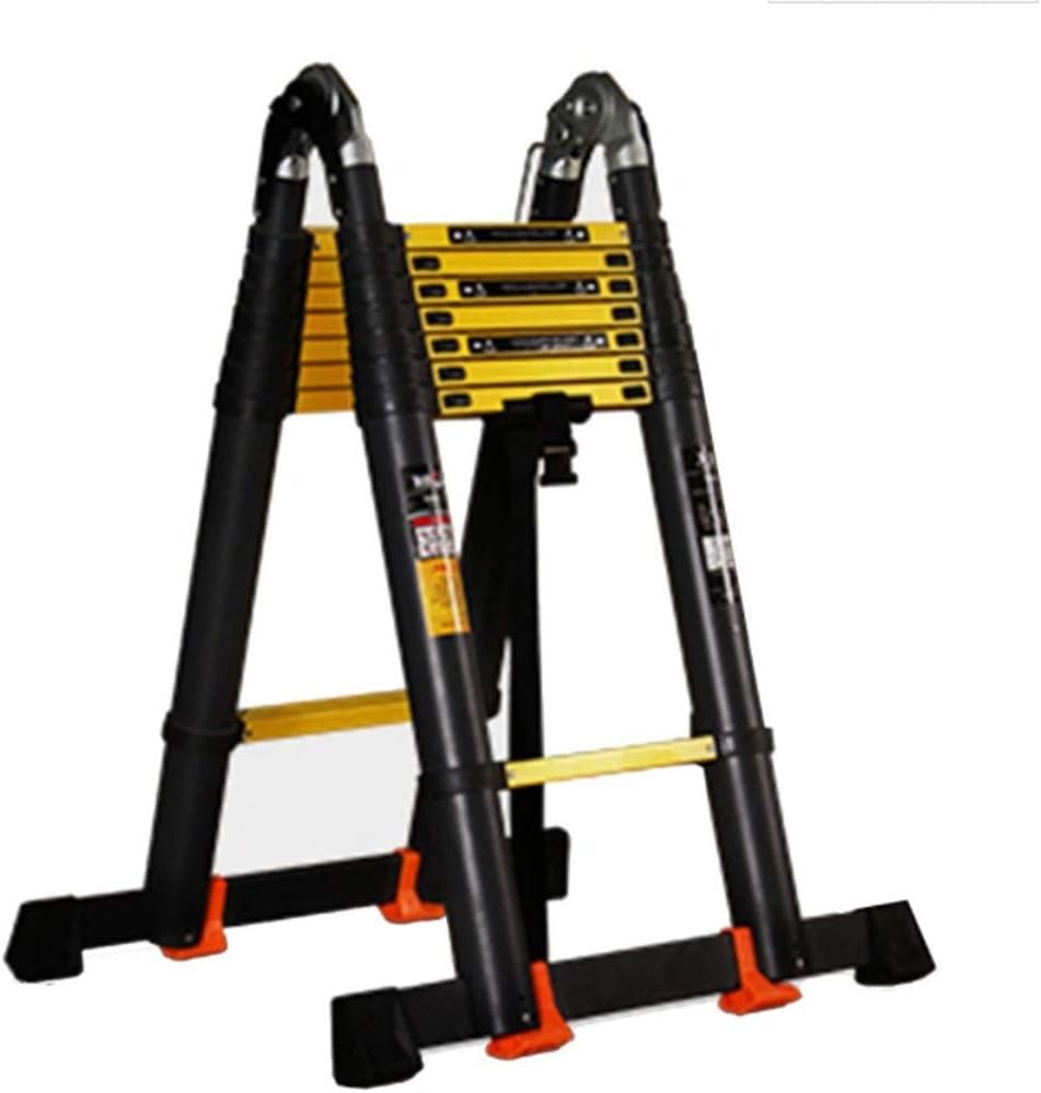 Aluminum Alloy Extension Ladder, Foldable Herringbone Ladder,Multi-Purpose Staircase, Load Capacity300lbs-Easy to Store and Easy to Carry (Size : 2M+2M=4m(13.1FT))