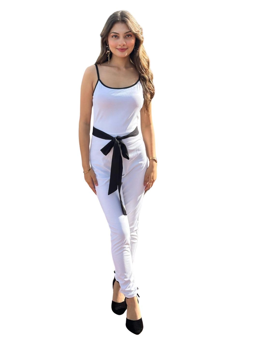 tandul Women's White Cotton Blend Jumpsiut Regular Jumpsuit - For Women - Soft & Breathable Fabric & Comfortable Outfits for Office, Casual, Festive & Party (11212)-picture-46