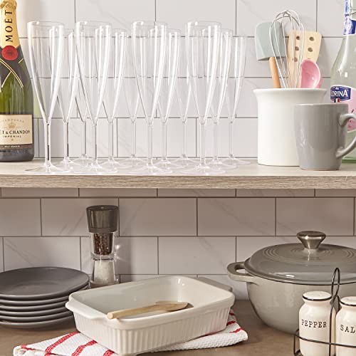Us Acrylic Plastic 5 Ounce One Piece Champagne Flute In Clear | Set Of 12 Wine Stems | Reusable, Bpa-Free, Made In The Usa, Top-Rack Dishwasher Safe #TOP3