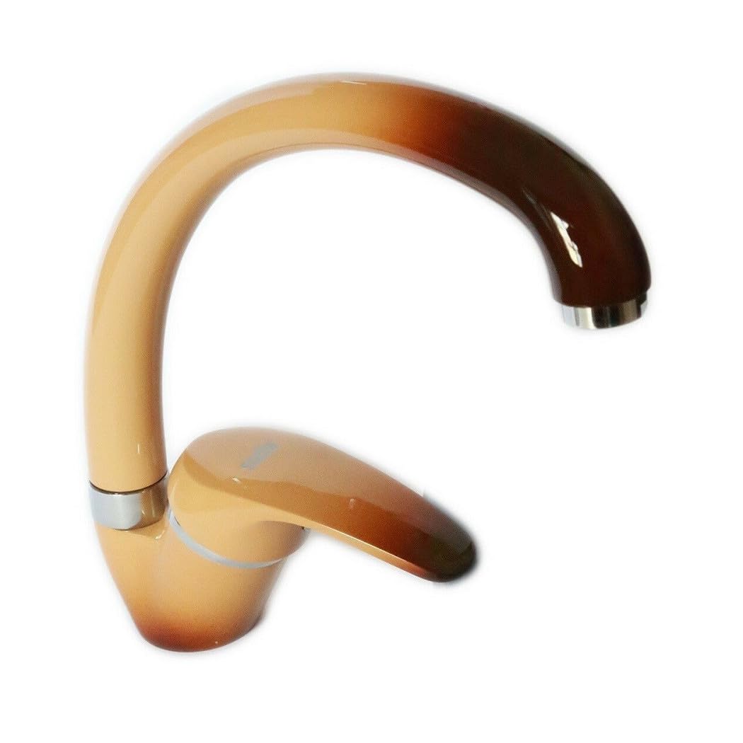 Cleafe Miscelatore Rubinetto Monocomando Per Lavello Cucina Canna Curva Marrone/beige 52937