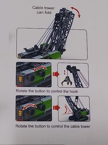 Image of 1:55 Simulation Diecast Alloy Tower Crane Model Toy Construction Engineering Vehicle Telescopic Arm Excavator Crawler Crane Model Car Toys for Kids