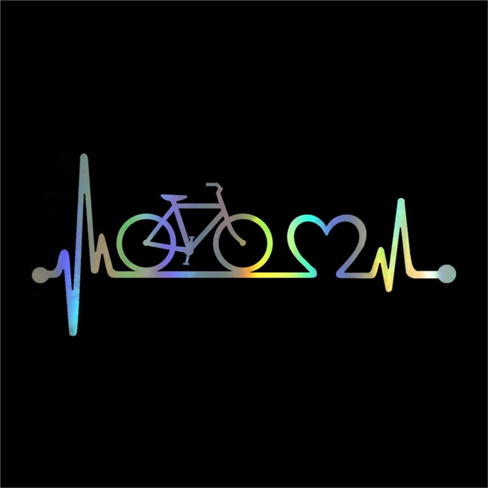 HAfgDJ Car Sticker 18.5cm*8.1cm Bicycle Heartbeat Lifeline Cycling Sticker On Car Funny Stickers and Decals Car Styling Motorcycle