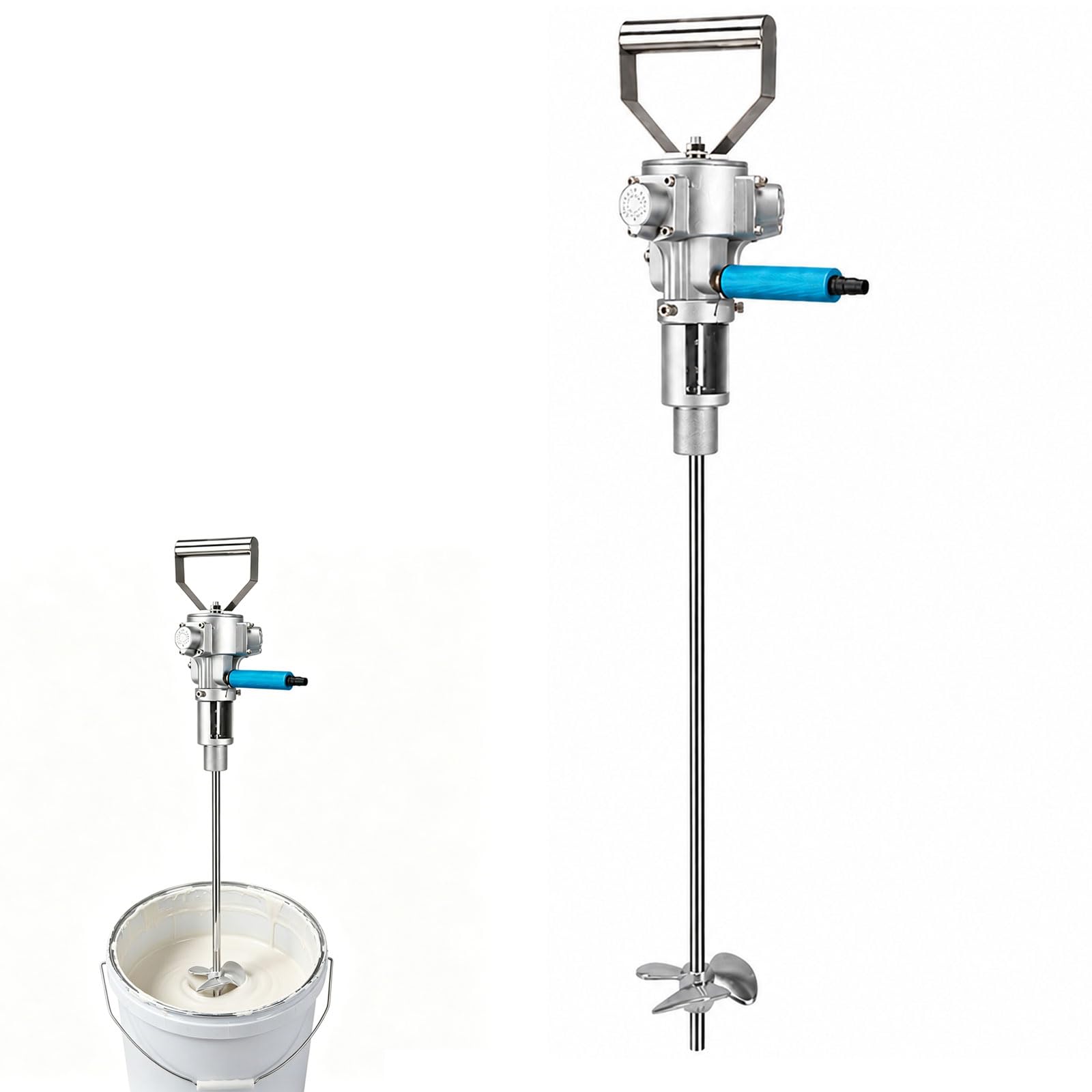 BDJSN 5 Gallon Air Agitator, 1/4HP Handheld Pneumatic Paint Mixer, 50-2800RPM Adjustable, with 100mm Aluminum Alloy Stirring Blade, for Viscous Liquid Ink Dye