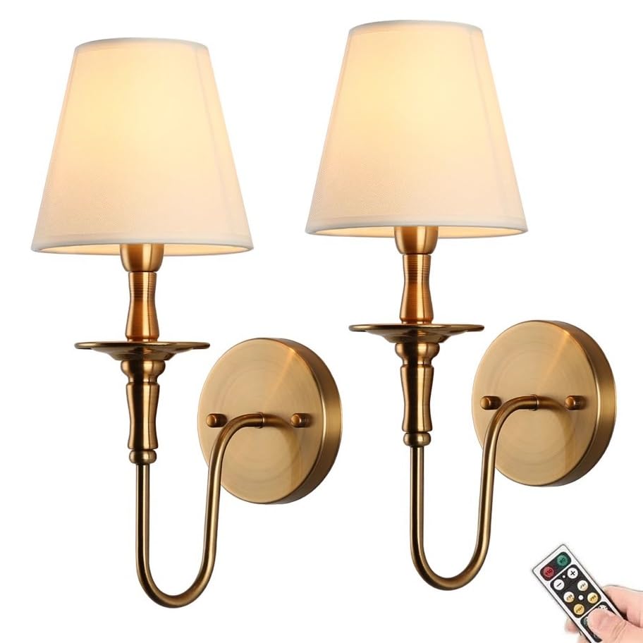 Antique Wall Sconces Battery Operated Set of 2,No...