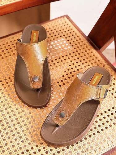 Image of WELCOME Soft Men's Slippers with Cushion FootBed for Adult | Comfortable & Light Weight | Stylish & Anti-Skid | Waterproof & Regular Flip Flops for Gents /Boys