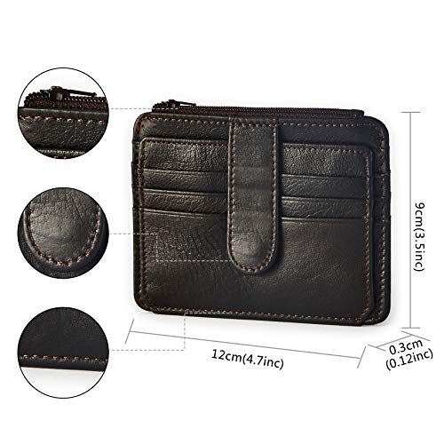 Men Front Pocket ID Vintage Style Genuine Leather Wallet For Women Men2
