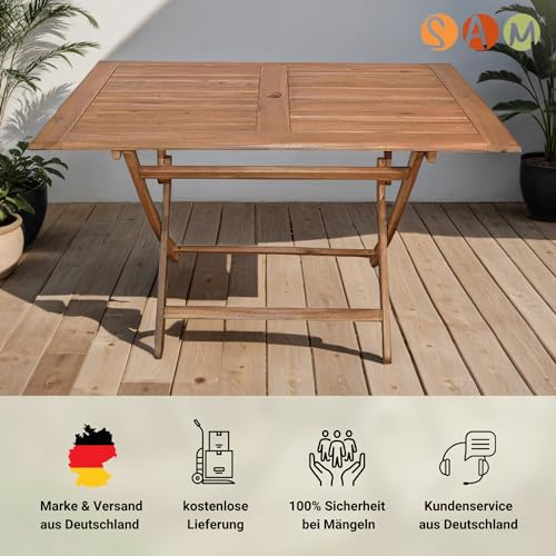 SAM Gartentisch Callao, Tisch 120x70 cm, Akazien-Holz, rechteckiger Balkontisch, massiv