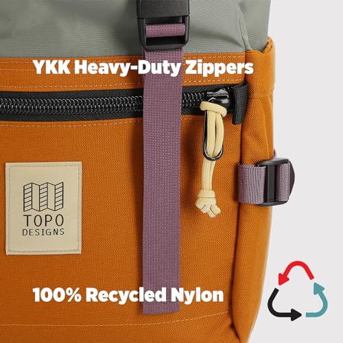 Topo Designs Rover Pack Classic - Daily Daypack for Commutes, Day Trips, Hikes, Iconic Denver Design, Recycled Nylon Durable Construction, PFAS-Free, Fair Trade, BlueSign Approved (Beetle/Spice)3