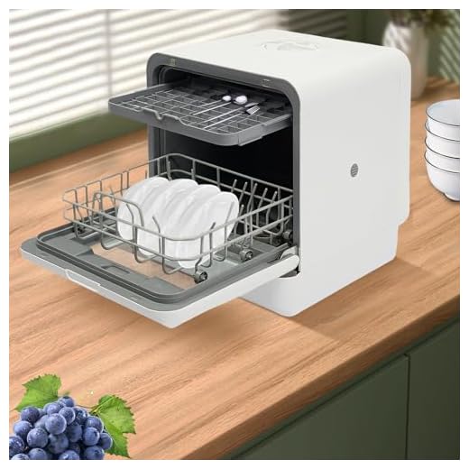 Xigner Lavastoviglie da 6 l, mini lavastoviglie 1100 W, piccola lavastoviglie 72 °C, igiene ad alta temperatura, 4 programmi, lavastoviglie da tavolo per appartamenti, campeggio, camper, bianco