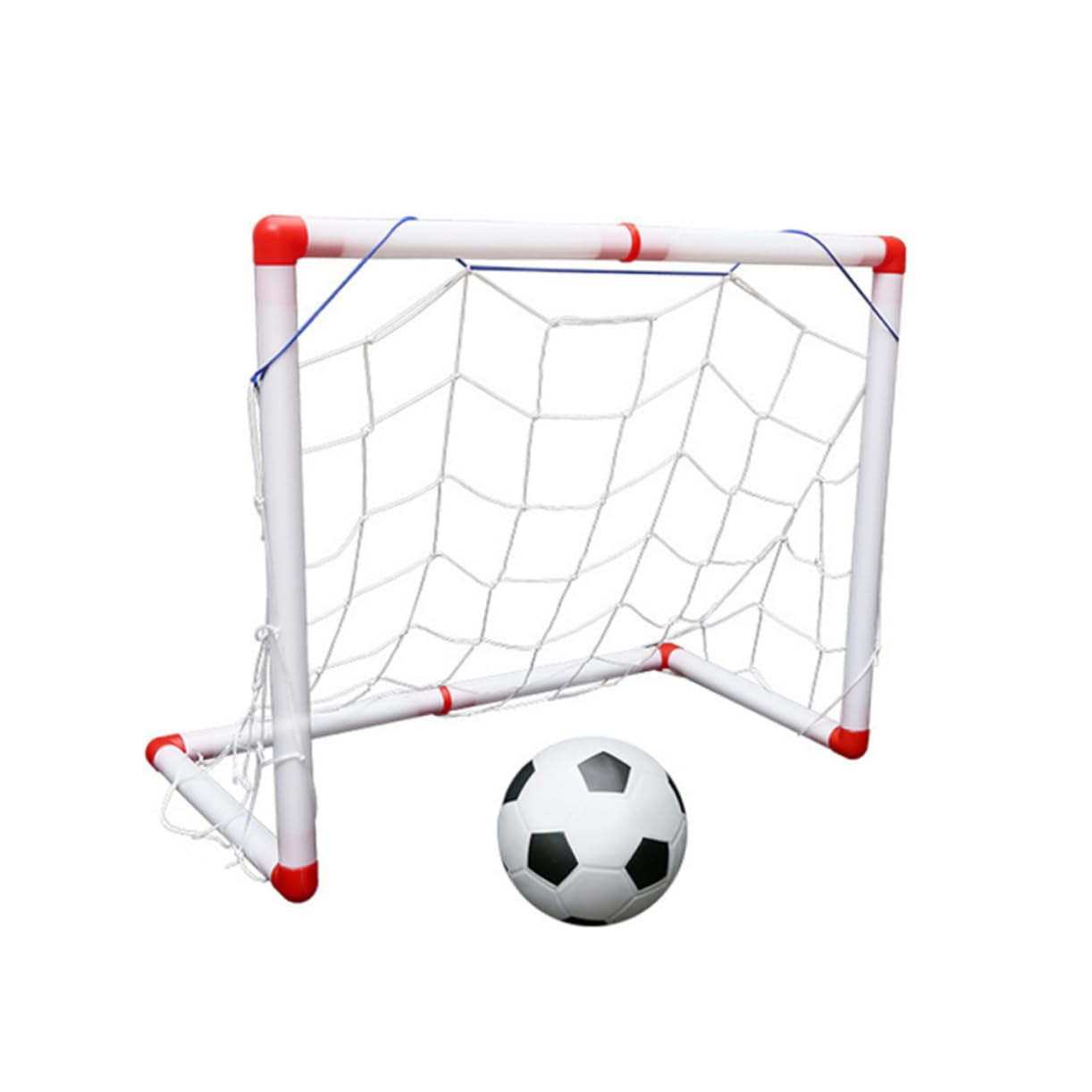 VICASKY 1Set Mini Football Goal Indoor Soccer Goal Net with Football Inflator Durable Lightweight Sports for Backyard Gym Beach and Parties