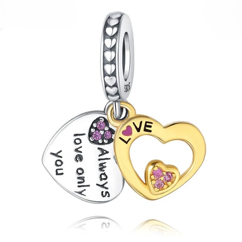 Bijou cœur S925 compatible Pandora Lorram, argent hypoallergénique