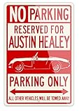 Austin Healey Sprite MKI Roadster 1958-1961 Reserved Parking Only Aluminum Sign - 8 by 12 inches (1, Small) - Great British Classic Car Gift