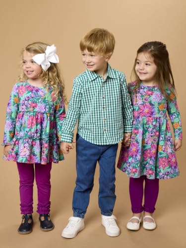 Image of RuffleButts Baby /Toddler Girls Stretchy Flare Pants w /Ruffles