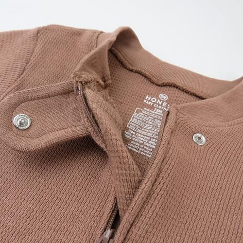 HonestBaby unisex-baby Classics Non-slip Footed Pajamas One-piece Sleeper Zip-front Pjs 100% Organic Cotton4