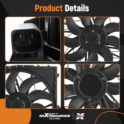 Image of maXpeedingrods Radiator Cooling Fan Assembly 600W for BMW X3 2004-2010, 2.5L 3.0L Replace# 17113442089 17113415181
