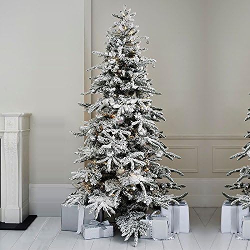 Kaemingk snowy Alaskan fir, artificial Christmas tree, 5 ft, 6 ft, 7 ft, 8 ft, 10 ft pine spruce metal fir Christmas, nature, realistic, traditional green, frost, snowy, Snowy Alaskan Fir, 5ft (150cm)