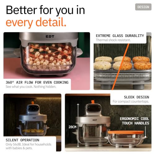 EDT Luma 4.5L + 2.5L Dual Bowl Air Fryer Oven Grey 4.5L + 2.5L - Image 7