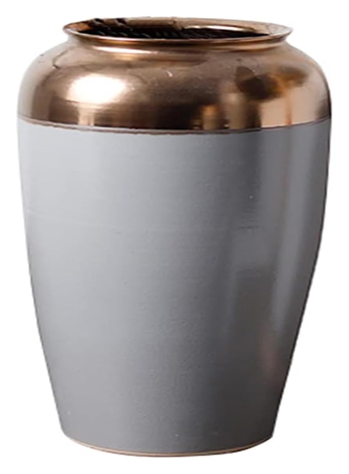 asdchZen Vase Large Floor Vase Ornament Modern Cylinder Ceramic Vase For Living Room Decor, Hotel Lobby Decor, Retro Pottery Jar -Guld-27 * 60Cm,Guld-27 * 53 cm