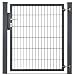 Produktbild Doppelstabmattenzaun 868 und Flügeltor Viktor. Höhe 1,83m Pfosten mit Abdeckleiste 10 bis 60 m Anthrazit + Moosgrün (30m, Anthrazit Ral 7016)
