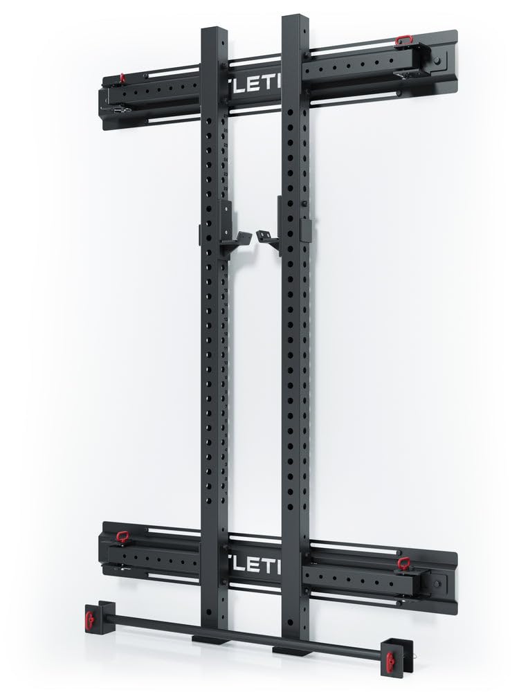 Atletica R7 Wall Rack | Klappbar | Extrem platzsparende Klappfunktion | Hoch belastbar und stabil | Kompatibel mit R7 Anbauteilen | Vielfältige Trainingsmöglichkeiten