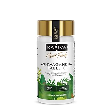 Kapiva Ashwagandha 250 mg Tablets | 5% Withanolides | 100% Root Derived | Stress Reliever | Enhances Strength & Endurance