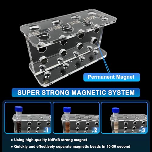 Image of Magnetic Rack Separator for DNA, RNA or proteins Purification, Made for 10ml centrifuge Tubes, 8-Wells