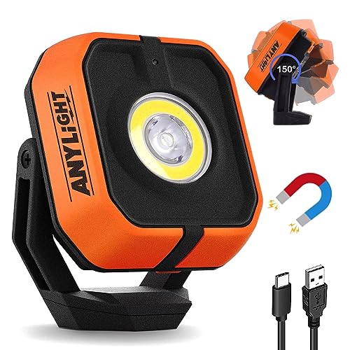 Anylight Led Work Light with 4 Modes ,1200LM Portable COB Magnetic Light ,3350mAh Recharge Spotlight...