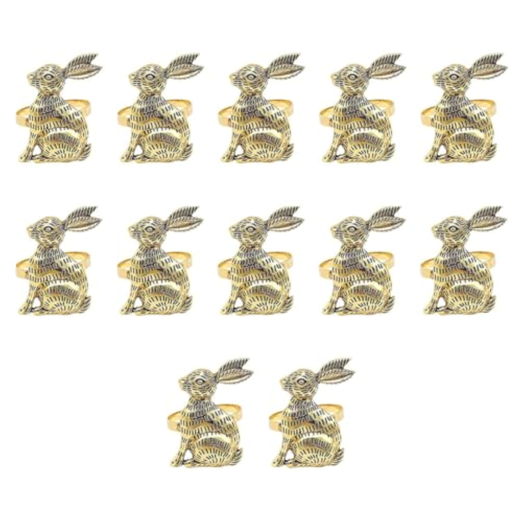 Rabbit Pattern Easter Napkin Rings, Elegant for Festive Dining