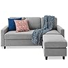 Best Choice Products Upholstered Sectional Sofa for Home, Apartment, Dorm, Bonus Room, Compact Spaces w/Chaise Lounge, 3-Seat, L-Shape Design, Reversible Ottoman Bench, 680lb Capacity – Light Gray