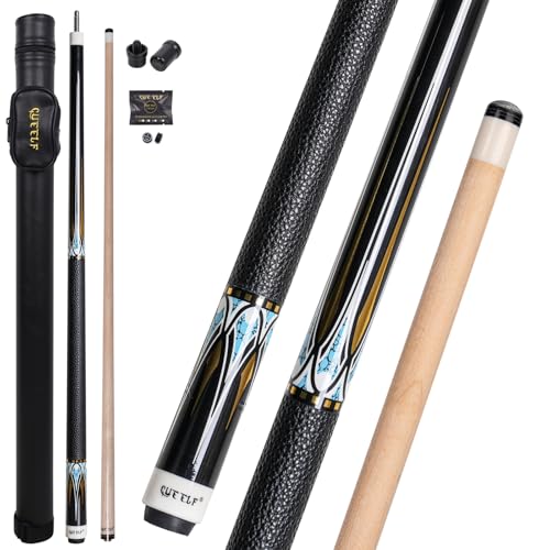 Queue de billard basse déflexion CUEELF avec grip cuir pour un contrôle de trajectoire