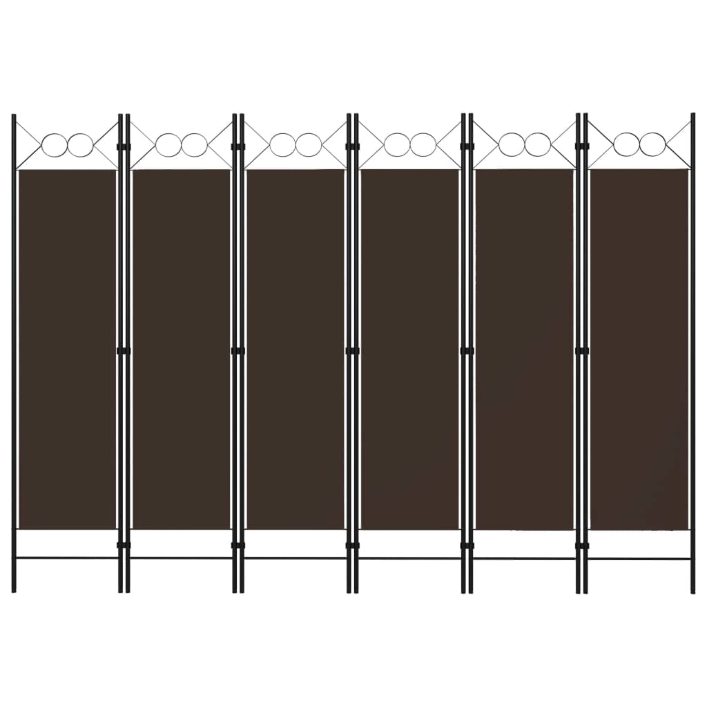 6-Panel Room Divider Brown 94.5"x70.9",Freestanding Folding Screens Privacy Screen Dividers Wall Suitable forHome Office Restaurant Bedroom