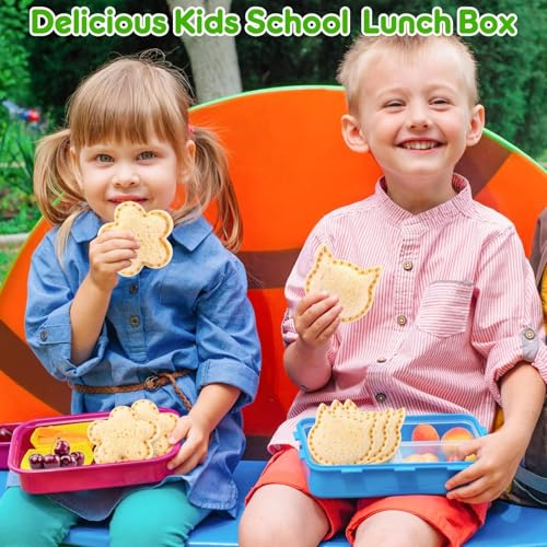 12 Pack Sandwich Cutter and Sealer Set Crustable Bread Decruster DIY Cookie Stamps Mold Vegetable Fruit Cutters Shapes for Kids Back to School Bento Box Accessories