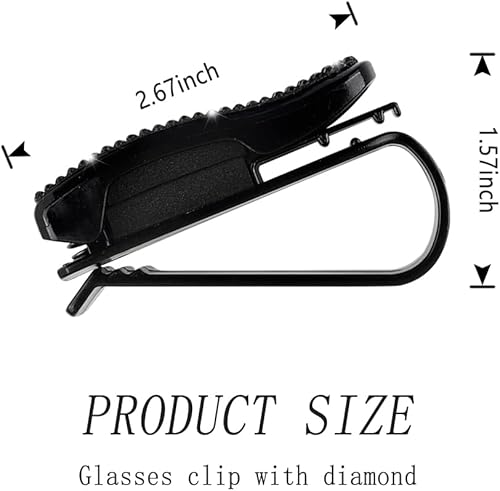Miniatura 2 de Juego de 2 soportes para lentes de visera de automóvil con diamantes de imitación brillantes con esponja antiarañazos, decoración de automóvil para