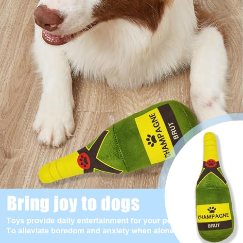 GXGM 2 Stück Hunde Plüschspielzeug Realistische Zigarren Und Sekt, Spielzeug Hund, Lustiges Hundespielzeug Aus Plüsch Quietschendes Hundespielzeug Für Mittelgroße Kleine Und Große Hunde
