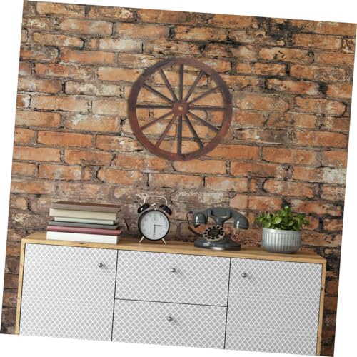 Decoración de rueda de madera vintage PRETYZOOM de 3 piezas para pared 6