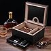 CINOROW Cigar Humidor for 35-50 Counts with Accessory Drawer, Digital Hygrometer, Spanish Cedar Lined & Divider, Humidifier, Lighter, Cigar Cutter and Ashtray, Desktop Box Gift for Men