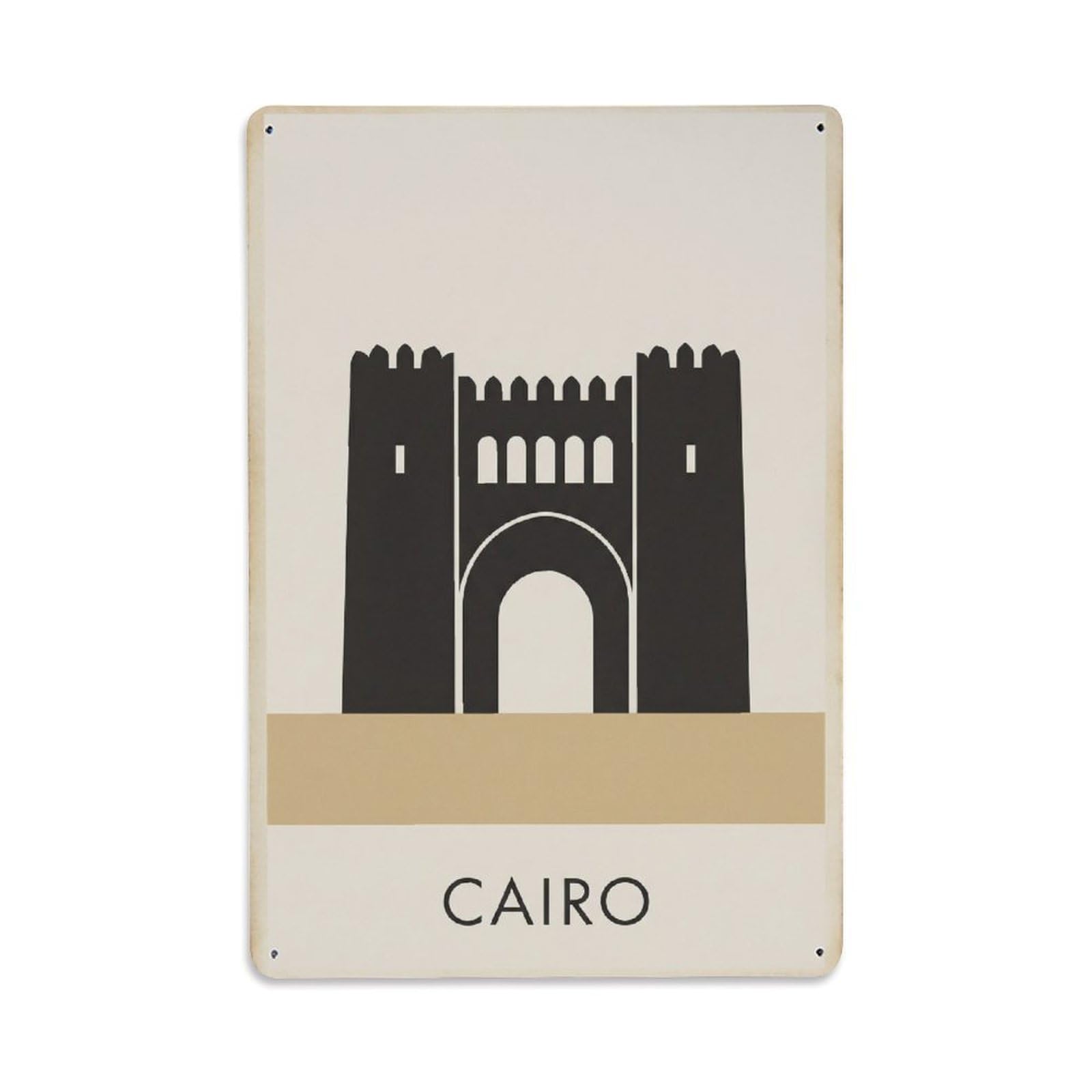 Gead 8X12inch Style Vintage Travel Cairo Portal Metal Tin Sign