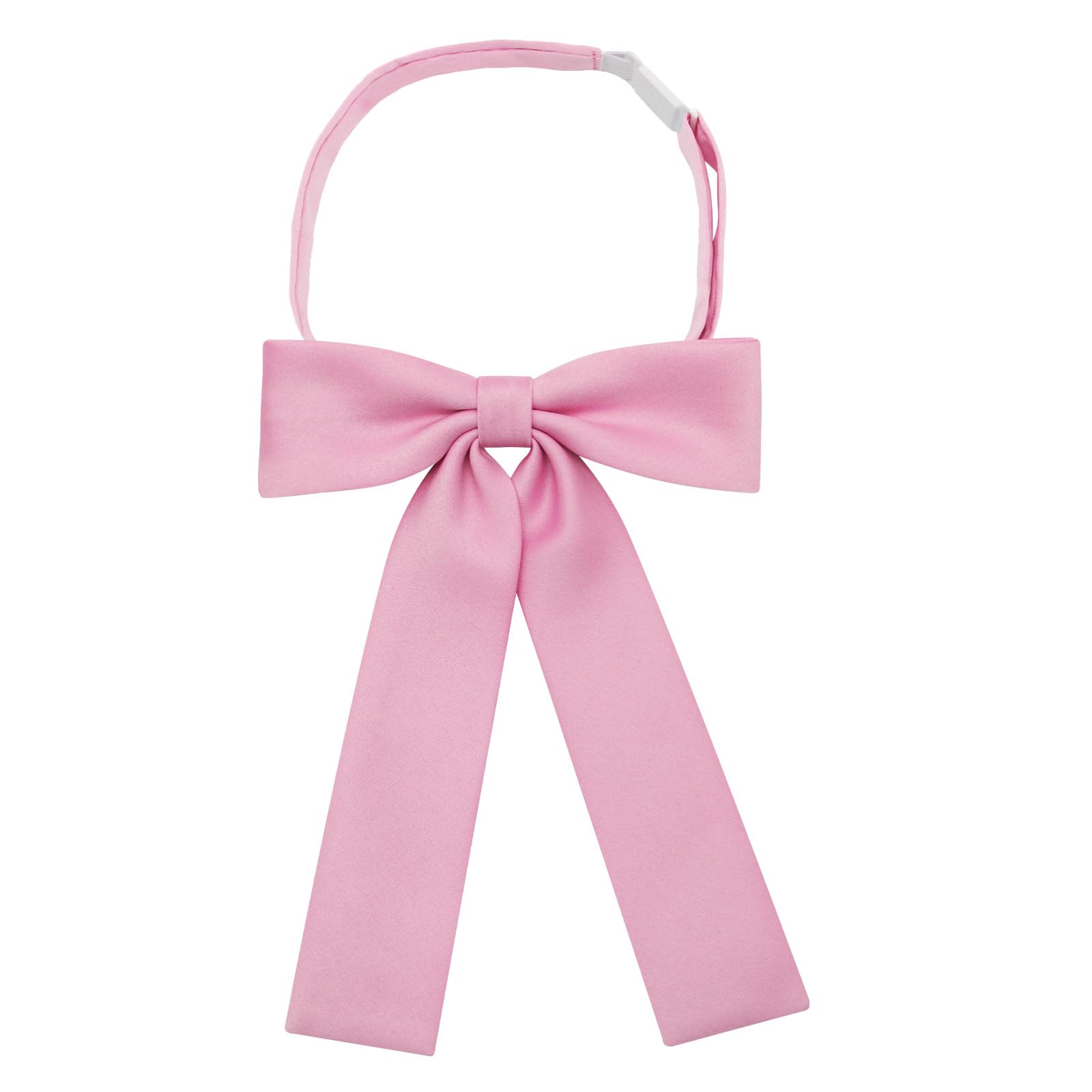 Mantieqingway Bow Ties for Women/Girls, Pre-tied Adjustable Bowties Solid Color Polyester Bow Tie for School Uniform Shirt