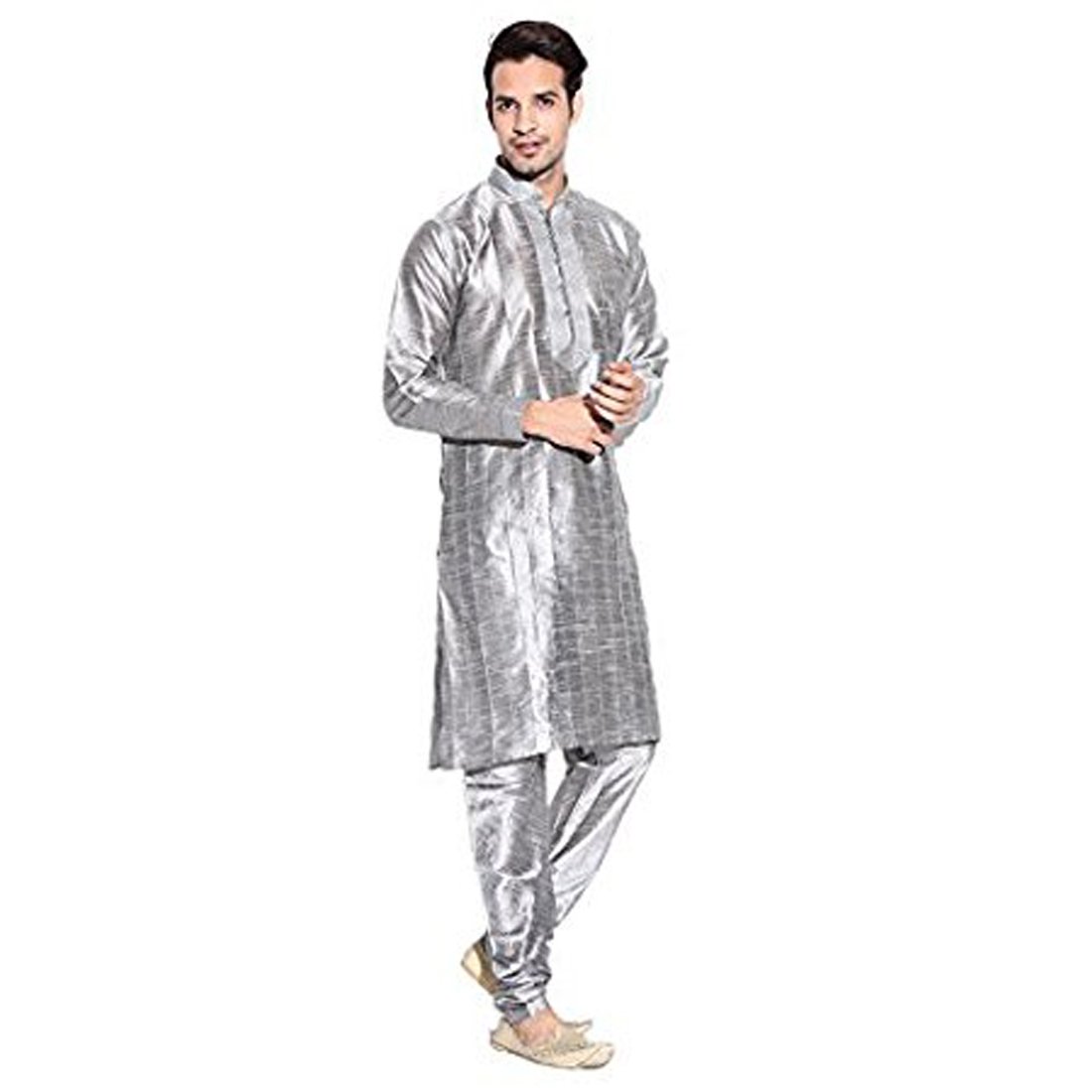 Kurta clásico premium de rayas con acabado trapecio masculino 5