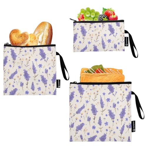 Bolsas de merienda reutilizables con cierre, pack de 3 miniatura 2