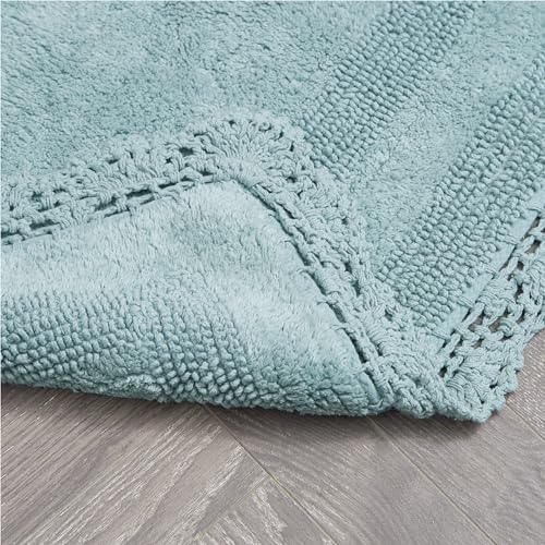 Tapis de bain coton crocheté Laura Ashley rectangulaire