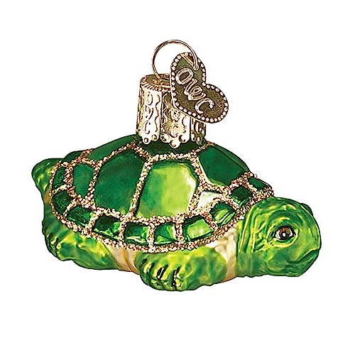 Old World Christmas Small Turtle Glass Blown Ornament for Christmas Tree, Handcrafted...