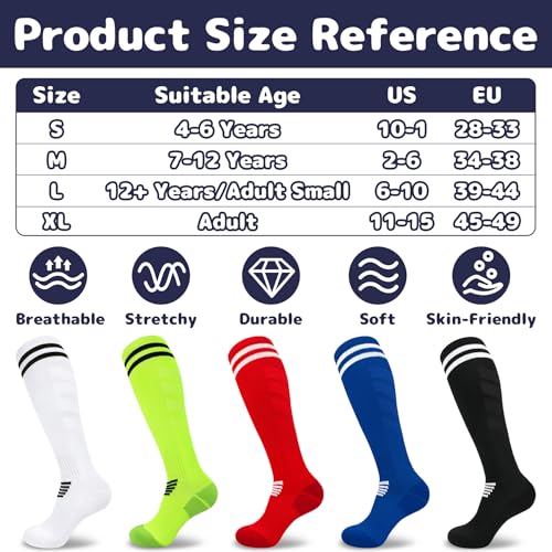 Image of Olreco Kids Soccer Socks Youth Baseball Socks Men Women Softball Sock for Girls Boys Football Sock Men Team Sports Accessory