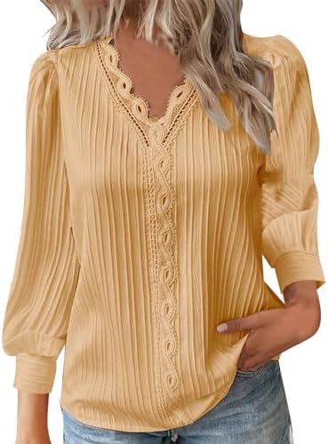 Long Sleeve Shirts for Women 2024 V Neck Lace Tops Business Casual Dressy Blouses Work Oversized Shirts Fall Clothes Long Sleeve Shirts for Women 2024 V Neck Lace Tops Business Casual Dressy Blouses Work Oversized Shirts Fall Clothes