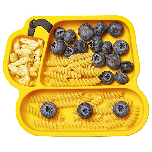 Baby Teller Schüssel mit Saugnapf, Silikon Babyplatte für Kleinkinder und Kinder, Rutschfest Kinderteller BPA-freie, von der FDA zugelassene, Spülmaschinen und MikrowellenFest,Tragbare Tischset Cover