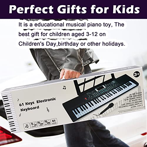 Hoilukfung 61 Keyboard Piano, Piano Keyboard For Kids, Electronic Digital Piano With Built-In Speaker And Microphone, Portable Keyboard Piano For Beginners, Birthday Gift For Kids #TOP6
