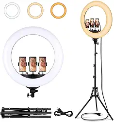 Ring Light Led Grande Iluminador 45W 18 Polegadas + Tripé + 3 Suportes
