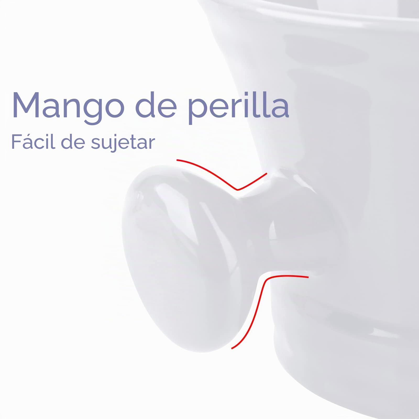 Linkidea taza de afeitado de cerámica grande con asa, cuenco profundo para espuma, para hombres afeitado en húmedo, recipiente resistente para jabón (blanco)