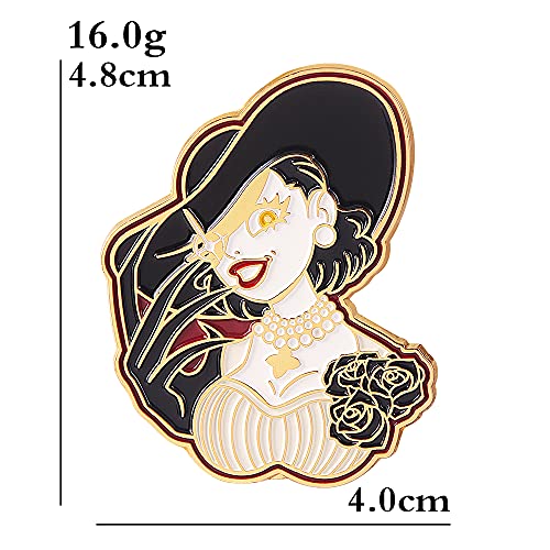 Image of Bela Dimitrescu Daughter Brooch Pin - Halloween Vampire Cosplay Costume Accessories - Game Figure Merch Women Jewelry Gift Resident
