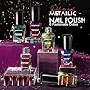 Morovan Fingernail Nail Polish Set: Holographic Metallic Lacquer Air Dry Nail Polish Regular Nail Pack 0.27oz Glitter Finger Nail Bulk Toenail Polish Kit Halloween Fall Gift for Women #1